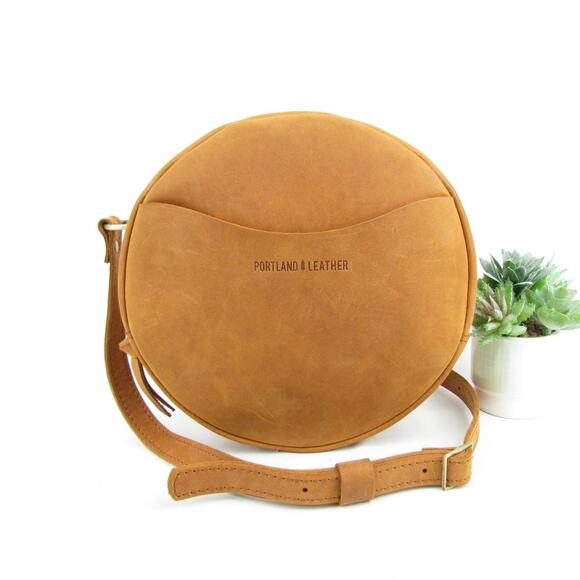 Portland Leather Handbags - Portland Leather Circle Large Crossbody Bag